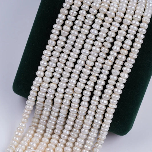 18cm 5-6mm a Grade Wholesale Freshwater Loose Button Shape Pearl for Jewelry Making
