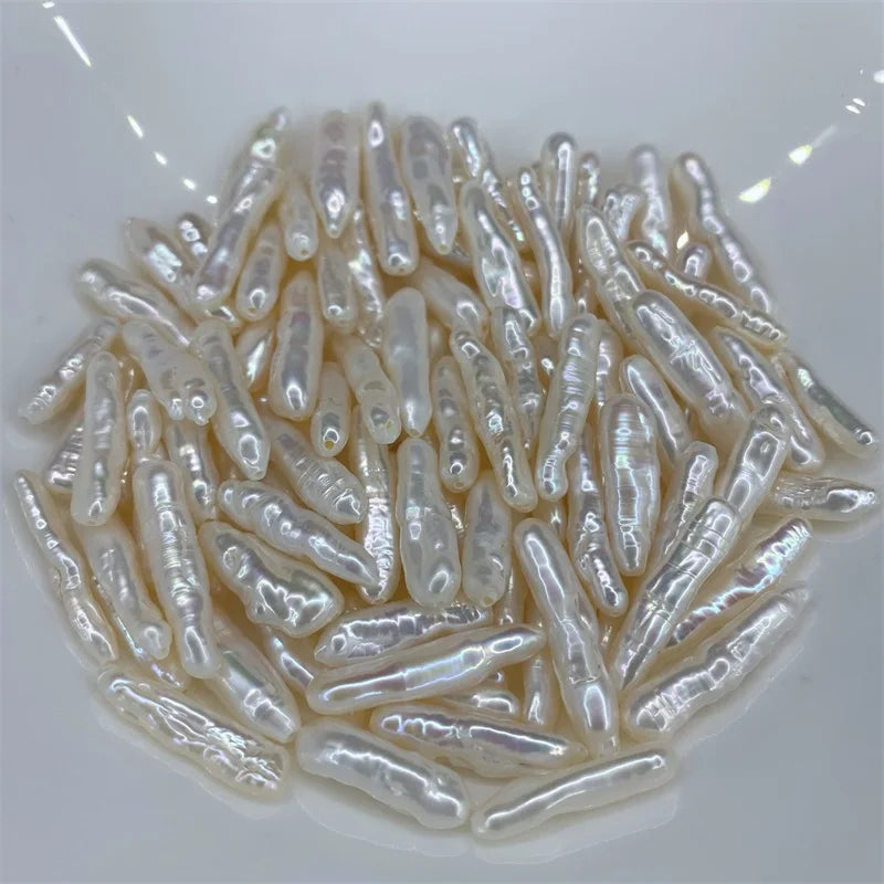 High Quality 4-30mm White Freshwater Pearls Full Hole Toothpick Loose round & Rice Shape Colorful for Jewelry Making Wholesale