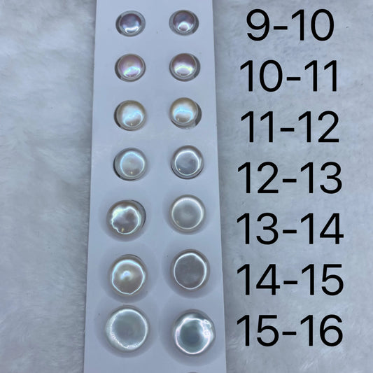 High Quality 3A Fresh Water Pearl 9-15mm Coin Pear White Freshwater Pearl Earrings Natural Loose Pink Color Wholesale Price