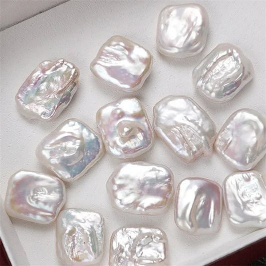 Wholesale Price Natural Cultured Freshwater Pearls 9-10*15-17mm Loose Baroque Irregular Rectangle Shape Without Hole