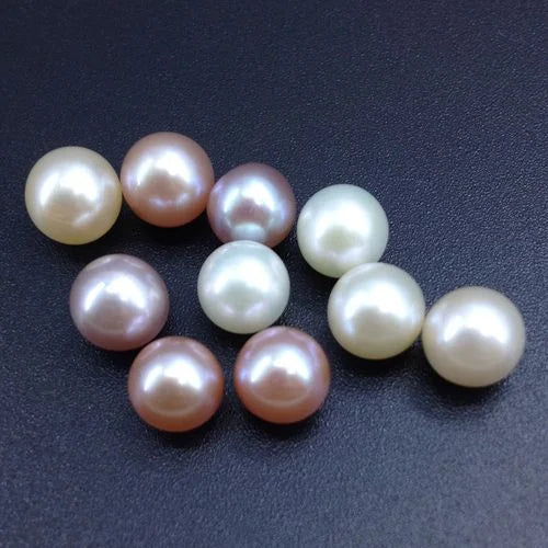Zhuji China High Quality 3A Grade Half-Hole Freshwater Pearl Beads White Loose Pearls Jewelry Making Natural Glass Material