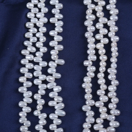 5-6mm Top Drilled Rice Shape Loose Beads Natural Freshwater Rice Pearl for Jewelry Making