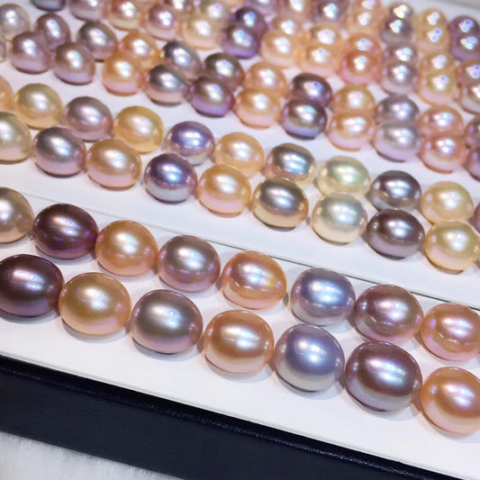 Jewelry 3A Drop Natural Freshwater White Pink Purple Width 5-11mm Cultured Freshwater Loose Rice Pearl Beads
