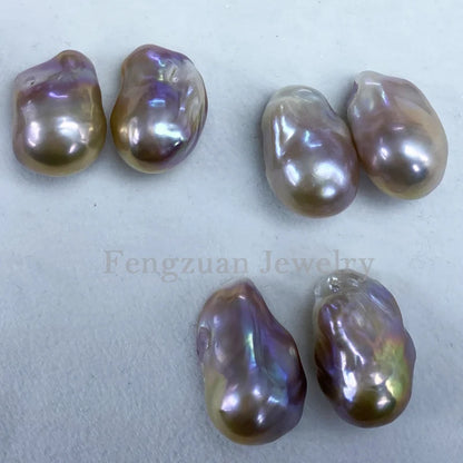 NO Hole Hot Sale Loose Baroque Pearls Purple Color Big Size Natural Freshwater Pearls