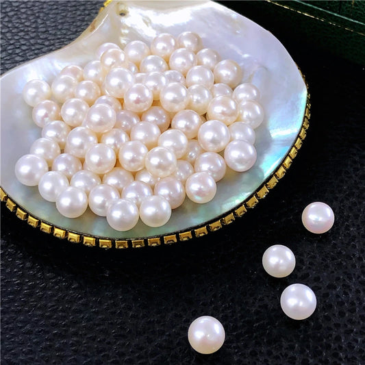 Wholesale 3A White Color Real Round Freshwater Loose Pearls Natural for Jewelry Making