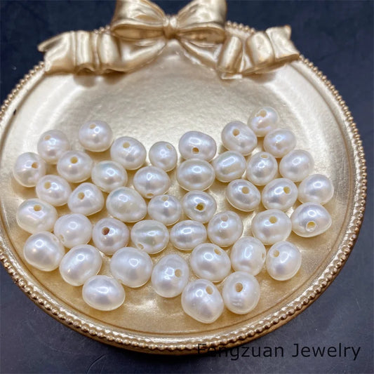 Natural White Freshwater Pearls Wholesale Price Grade High Quality Full Hole 1.5mm8-9mm Cultured Round Freshwater Pearls