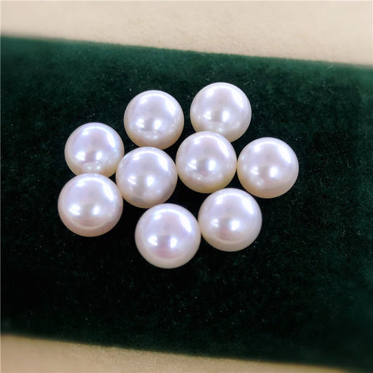 Half Drilled White Purple Natural Color Round Pearl Jewelry  Wholesalers Natural Freshwater Loose Pearls for Jewelry