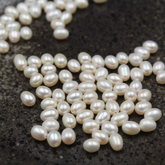 Wholesale 3A Half Hole Natural Rice White/Pink/Purple Freshwater Pearls 3*5mm-7*11mm Various Sizes Round Shape Jewelry