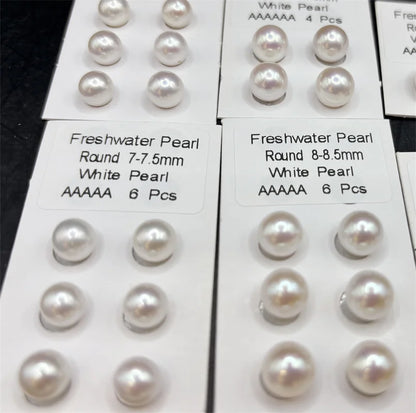 4A Wholesale Natural Pearls 7-7.5mm-9-9.5mm White Round High Quality Freshwater Loose Pearls for Fashion Fine Jewelry Making