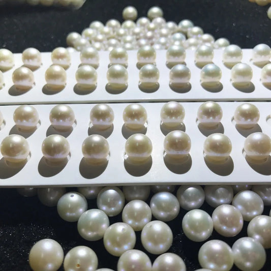 Wholesale Quality Loose Pearls 3A 6mm 7mm 8mm Half Hole Natural Freshwater Pearl Price