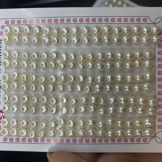 Zhuji Large Size 3A Half-Hole Earrings High Quality 10-11mm White 8-9mm Loose Natural Button Freshwater Pearls Black Wholesale