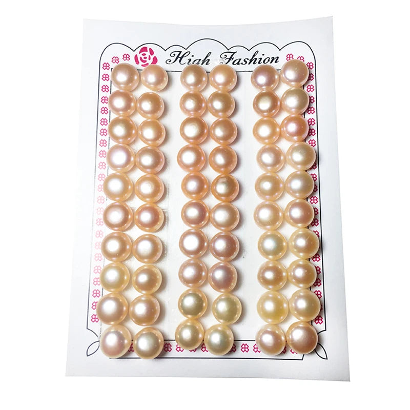 Wholesale Jewelry Natural Pearl Half Drilled High Quality 5A Button Pearls for Jewelry Making Zhuji Cultured Real Pearls 2-14mm