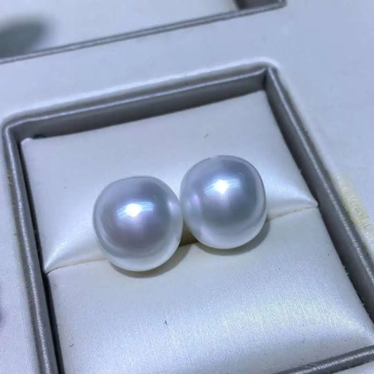 Natural Seawater Round 11-12 Nearly Round Australian White Loose Beads High Gloss Pendant Earrings Jewelry Accessories