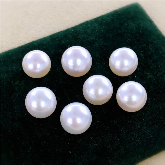 Half Drilled White Purple Natural Color Round Pearl Jewelry  Wholesalers Natural Freshwater Loose Pearls for Jewelry