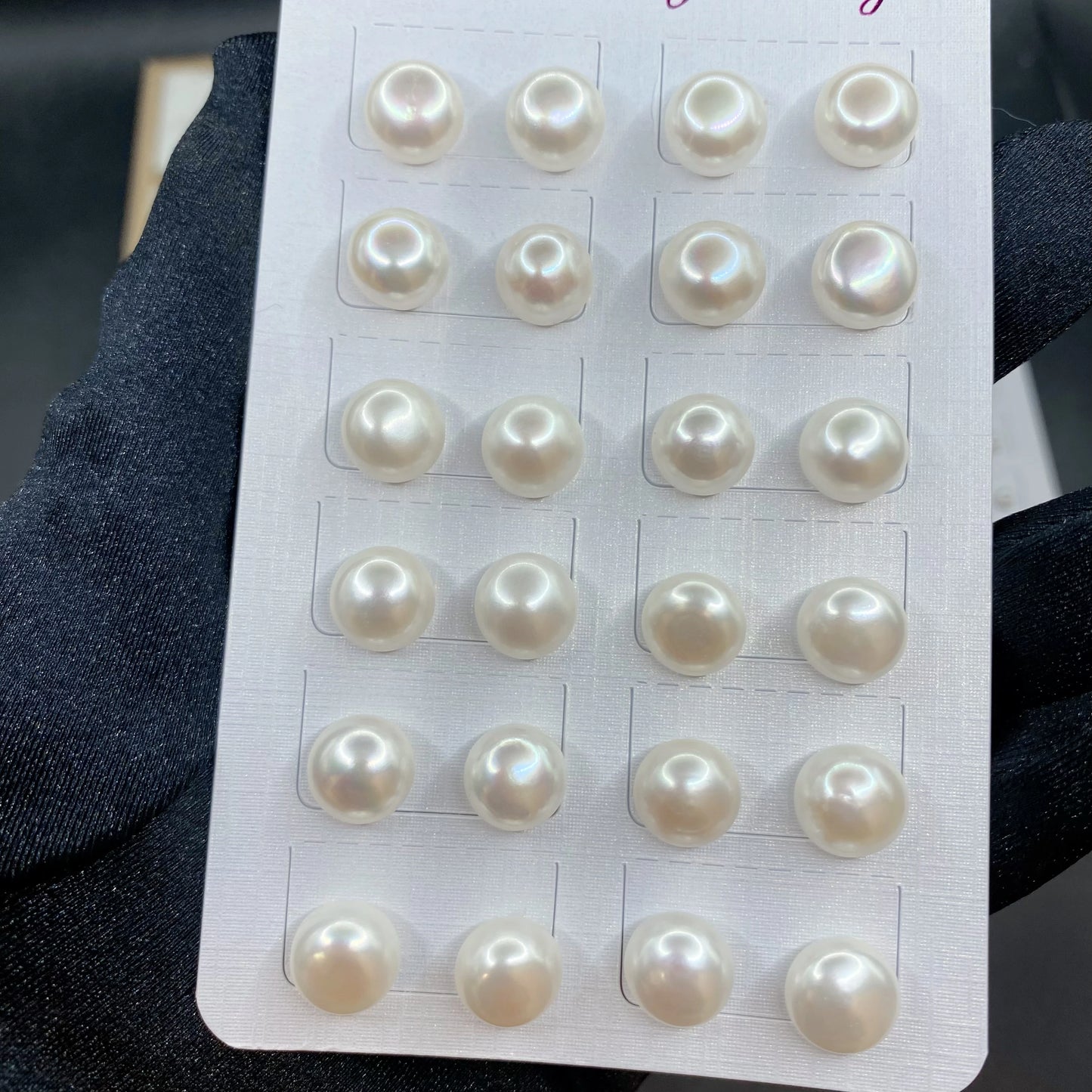 Wuzhou 4A White/Purple/Pink  Fresh Water Pearls 1/2 Hole Half Drilled Loose  Natural Freshwater Pearls