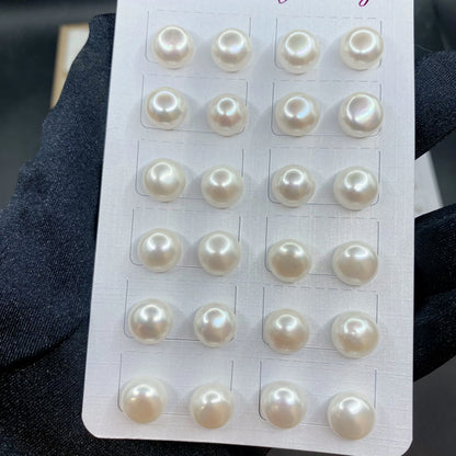 Wuzhou 4A White/Purple/Pink  Fresh Water Pearls 1/2 Hole Half Drilled Loose  Natural Freshwater Pearls
