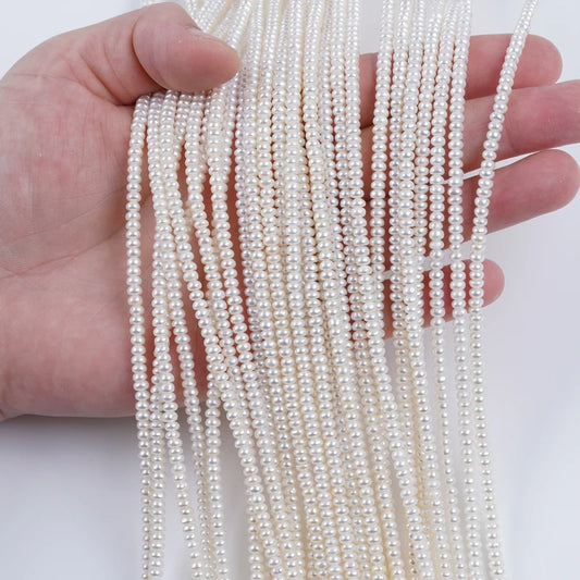 3.5-4mm AAA Grade Loose White Natural Freshwater Button Beads Pearls for Jewelry Making