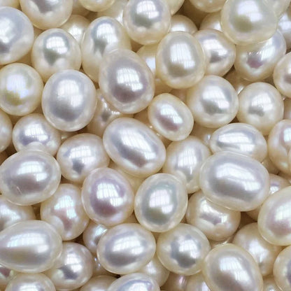 Wholesale 3A High Quality White Color Rice Shape Half-drilled/no Whole Loose Pearl 3*5mm-10*15mm Freshwater Pearl