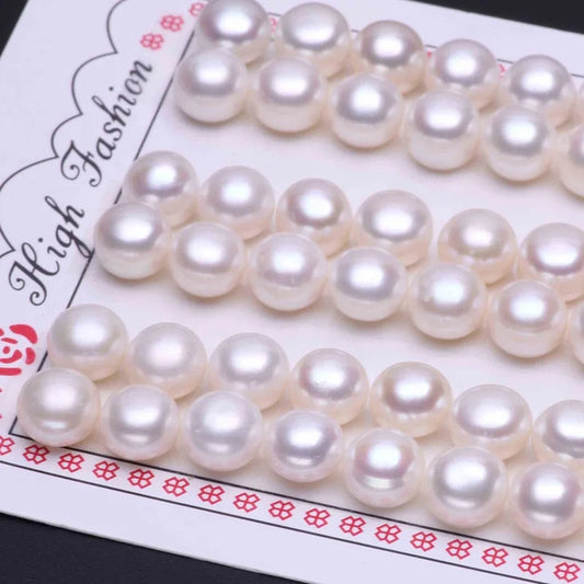 China Factory Wholesale Cheap 3A Button Freshwater Pearls  Button Shape Half Hole Freshwater Pearl Price