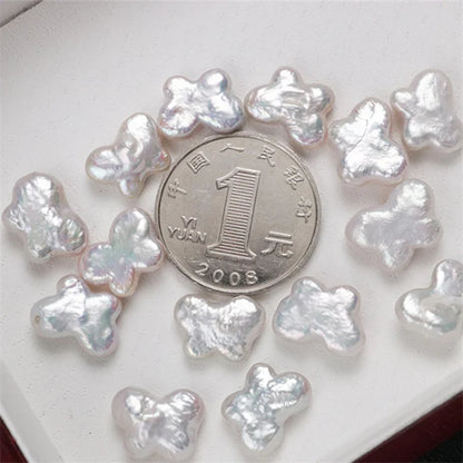 Wholesale Price 11*13mm White Color Butterfly Shape Baroque Pearl Freshwater Loose Pearls