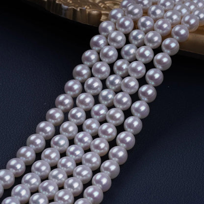 16inch 6.5-7mm AAAAA Grade High Quality White Round Shape Natural Freshwater Pearl Beads for Jewelry Making
