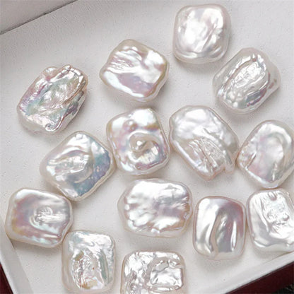 Wholesale Price Natural Freshwater Baroque Pearl 13*18MM Irregular Rectangular Loose Pearls in White for Jewelry Making