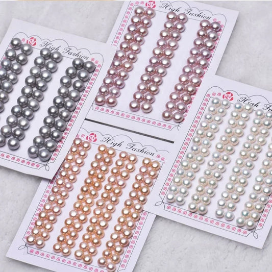 High Quality 3A Natural Freshwater White Pearls 2.5mm-9.5mm Button Shape for Jewelry Making-Wholesale