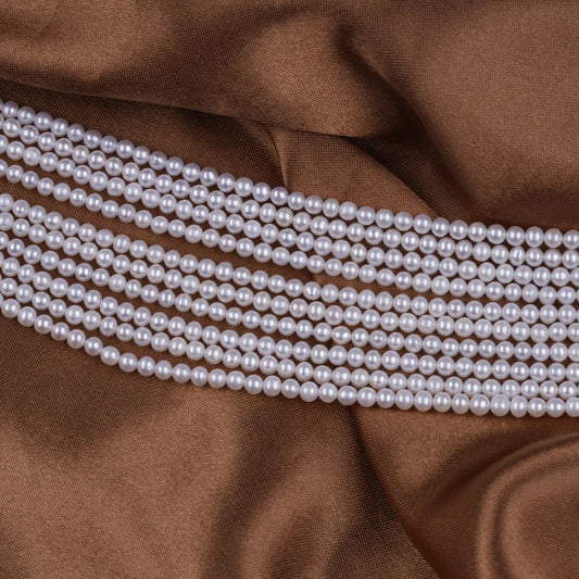 3-3.5mm AA Grade White Round Shape Natural Freshwater Pearl Beads for Jewelry Making
