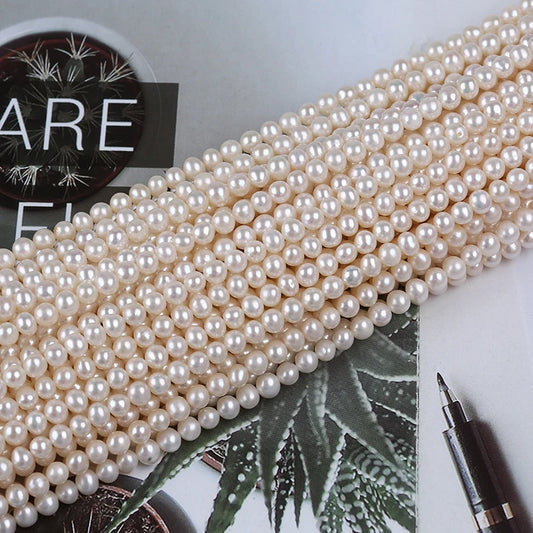 4.5-5mm Natural Cultured Freshwater Pearl Potato Shape Pearl Strands