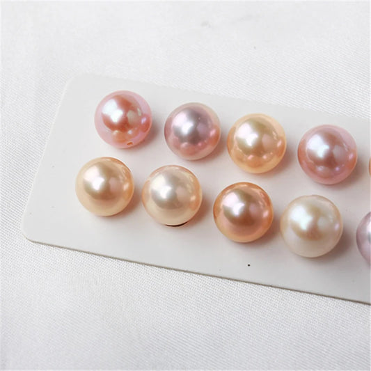 Zhuji Wholesale 6mm 3A Round White Color Natural Freshwater Cultured Pearl Loose Beads Necklace Half Hole