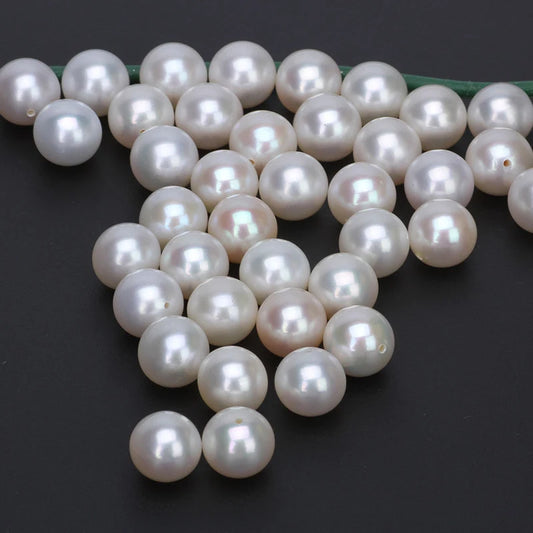 Zhuji 3A Natural White/Pink/Purple 2mm-10mm Freshwater Loose Pearls Round Shape Half Hole 3A for Jewelry Making