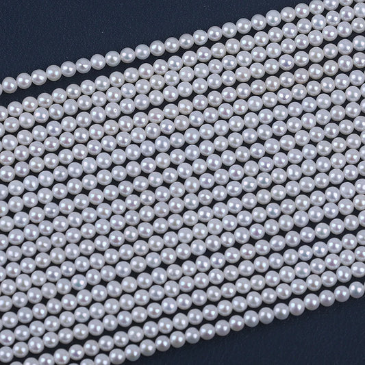 2.5-6mm AAA Grade White Color Round Pearl Natural Freshwater Pearl for Jewelry Making