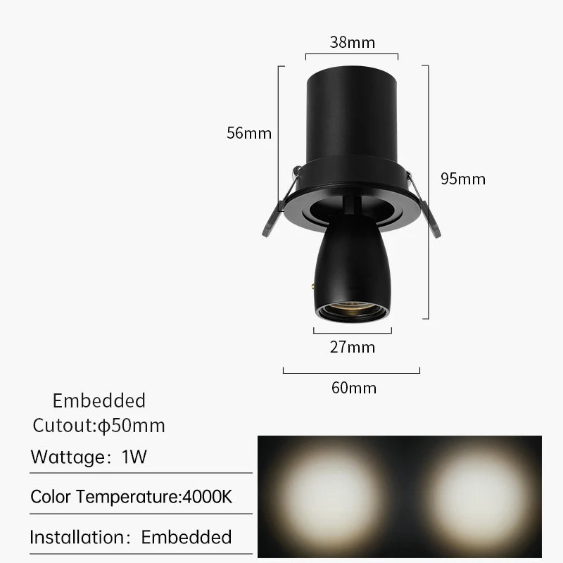 Mini Modern Anti-Glare LED Spotlight 1W 3W Focus Light for Small Showcase Jewelry Cabinet Exhibition Lighting COB Lights