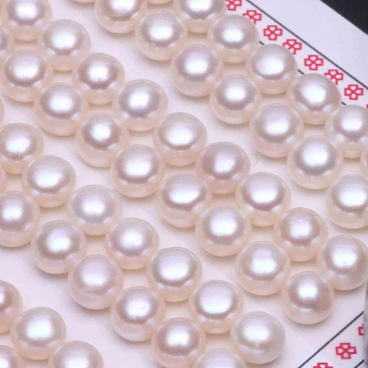 Wholesale High Quality White Pink Natural Real Fresh Water Pearl Button Potato Rice Loose Beads for DIY Women Earring