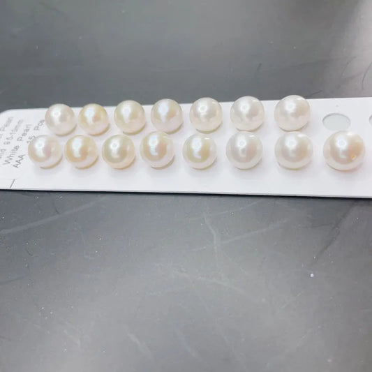 3A 2-11mm Freshwater Pearl Wholesale Round White Loose Half Hole Natural Pearls for Jewelry Making
