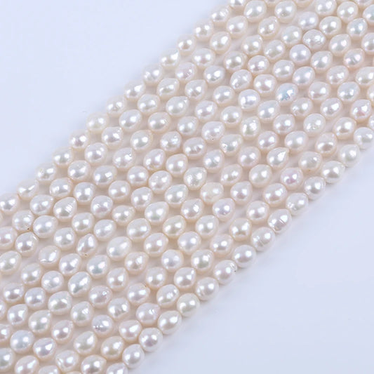 6-7mm Wholesale Natural White AK Rice Freshwater Pearls Beads for Jewelry Making