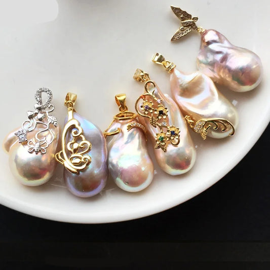 Zhuji 3A High Quality Large Big Size Irregular Shape Baroque 15mm-16mm Nucleated Cultured Genuine Fresh Water Pearl