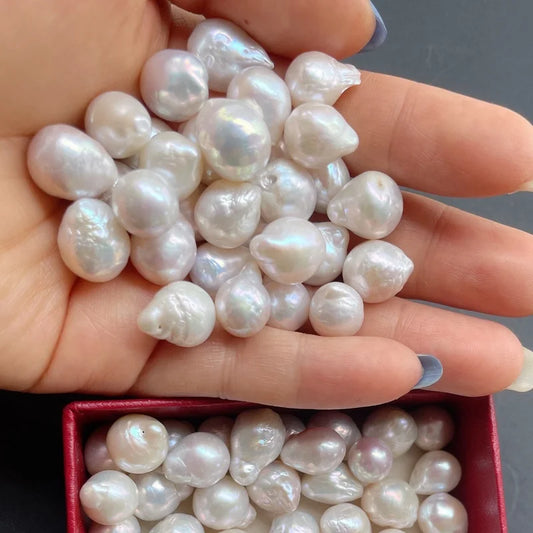 Zhuji Wholesale Prices 9mm-11mm Natural White Baroque Dropwater Shape Freshwater Pearls for Ring Making No Hole Loose Pearls
