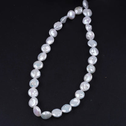 13-14mm AA Grade Natural White Wholesale Coin Freshwater Pearls for Jewelry Making