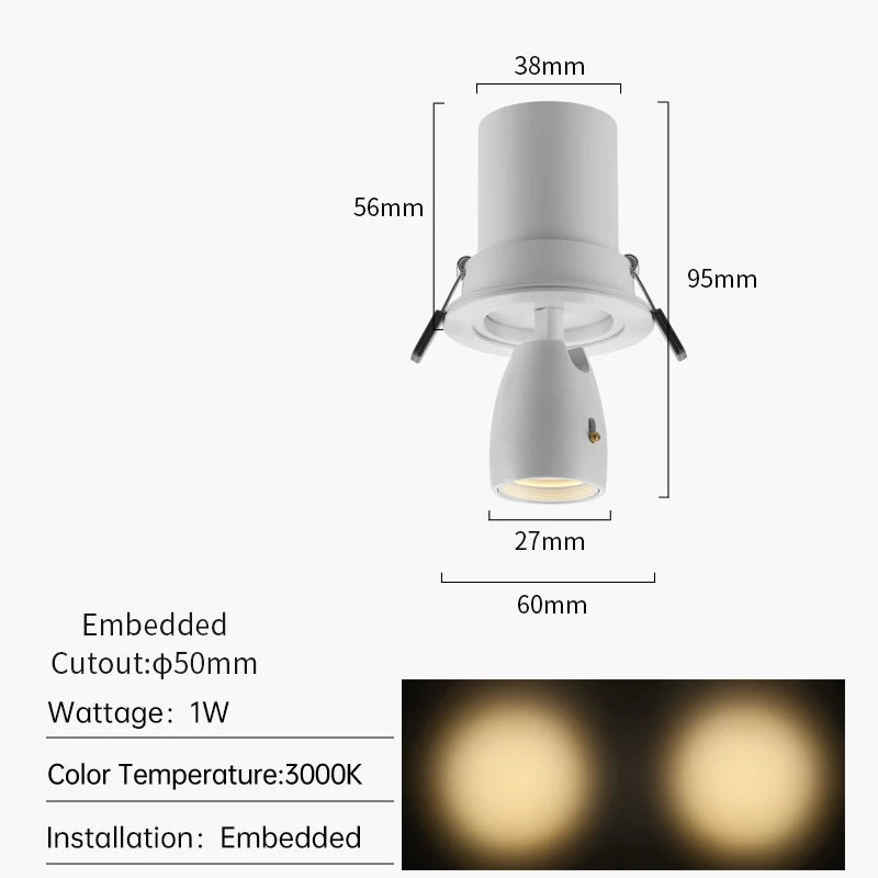 Mini Modern Anti-Glare LED Spotlight 1W 3W Focus Light for Small Showcase Jewelry Cabinet Exhibition Lighting COB Lights