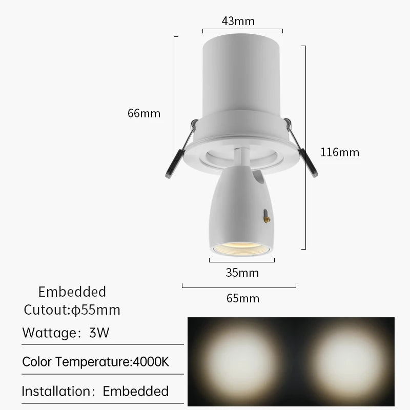 Mini Modern Anti-Glare LED Spotlight 1W 3W Focus Light for Small Showcase Jewelry Cabinet Exhibition Lighting COB Lights