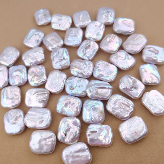 Wholesale Price Natural Fresh Water Pearls White Loose Baroque Irregular Rectangle Shape Without Hole Pearl
