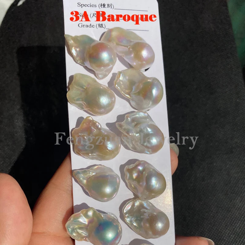 Natural Freshwater Pearl 15-16mm 3A White pink Purple  Big Size Fireball Shape Baroque Pearl Ready to Ship