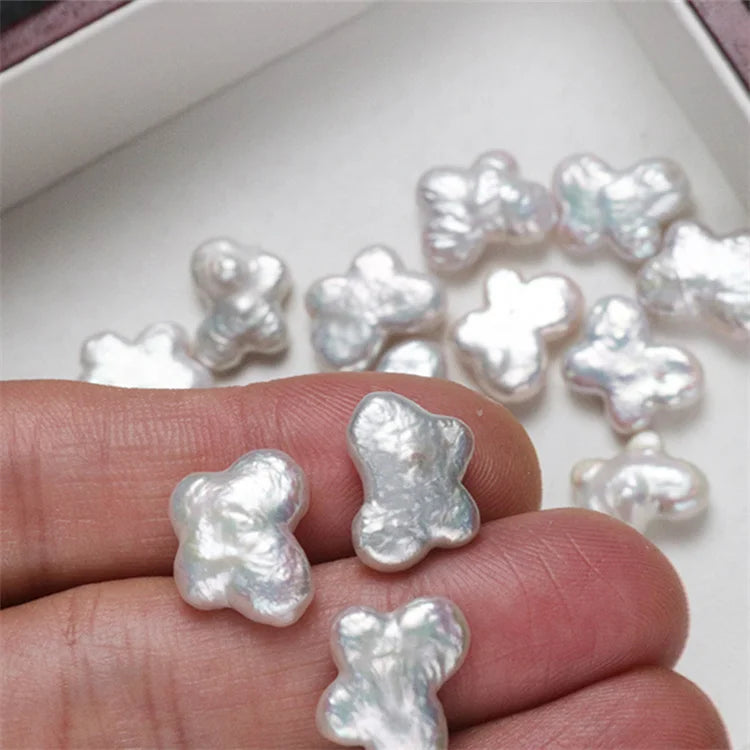 Wholesale Price 11*13mm White Color Butterfly Shape Baroque Pearl Freshwater Loose Pearls
