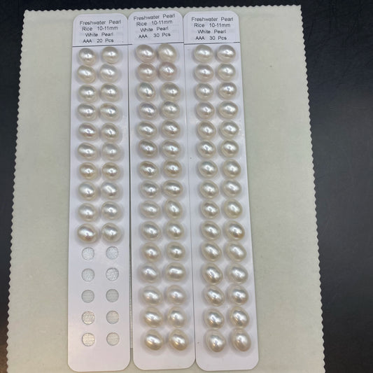 Fengzuan Jewelry Fresh Water Pearl Loose for White Rice Shape 5mm-11mm Freshwater Pearl 3A Grade Rice Pearls