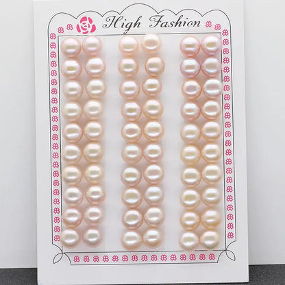 Natural 4A Great Quality Button Pearl Loose Fresh Water Pearl Button Beads White Pink Purple Natural Button Pearl