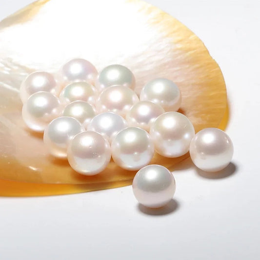2-12mm Natural Round Shape Pearls Price 3A Quality Hot Sale Zhuji Loose Freshwater Pearl White Color Half Hole