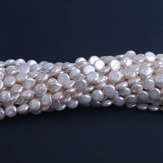 9-10mm natural white wholesale coin freshwater pearls for jewelry making