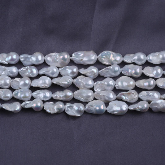 13-18mm Natural Fire Ball White Big Baroque Pearls for Jewelry Making