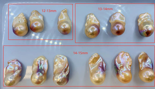 Wholesale Price Orange Pink Purple Baroque Pearl 3A 12-16mm Baroque Natural Fresh Water Pearl for Earring Making